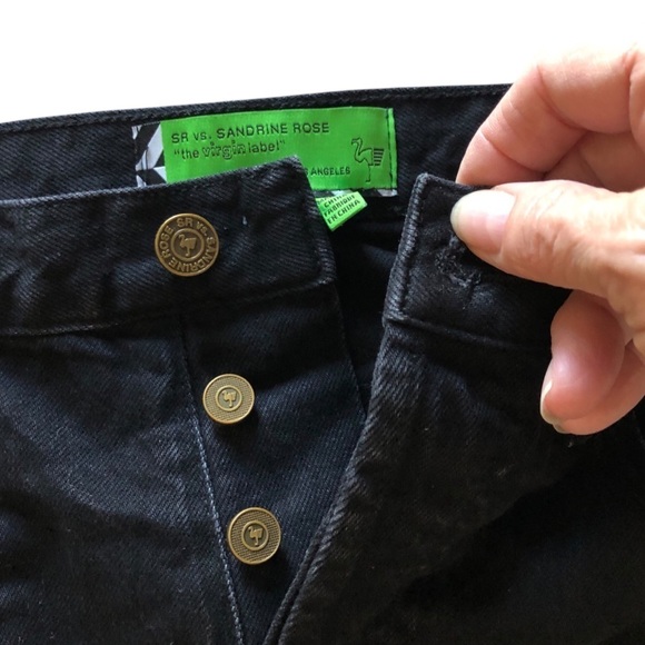 Sandrine Rose X Free People High Rise Long Shorts Distressed Black Size 27” - Picture 5 of 9